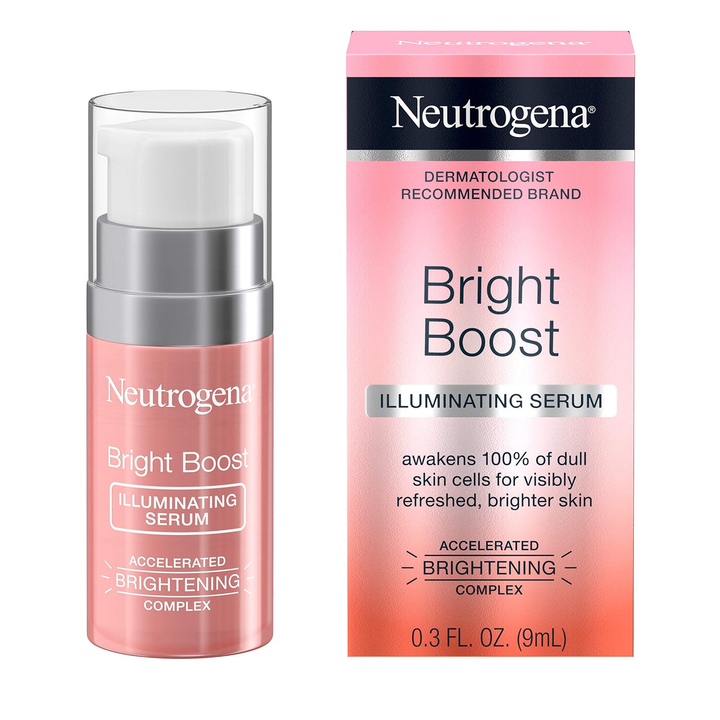 Neutrogena Bright Boost Illuminating Face Serum with Neoglucosamine & Turmeric Extract for Even Skin Tone, Resurfacing Serum for Face to Reduce Dark Spots & Hyperpigmentation, fl. oz (Pack of 12)