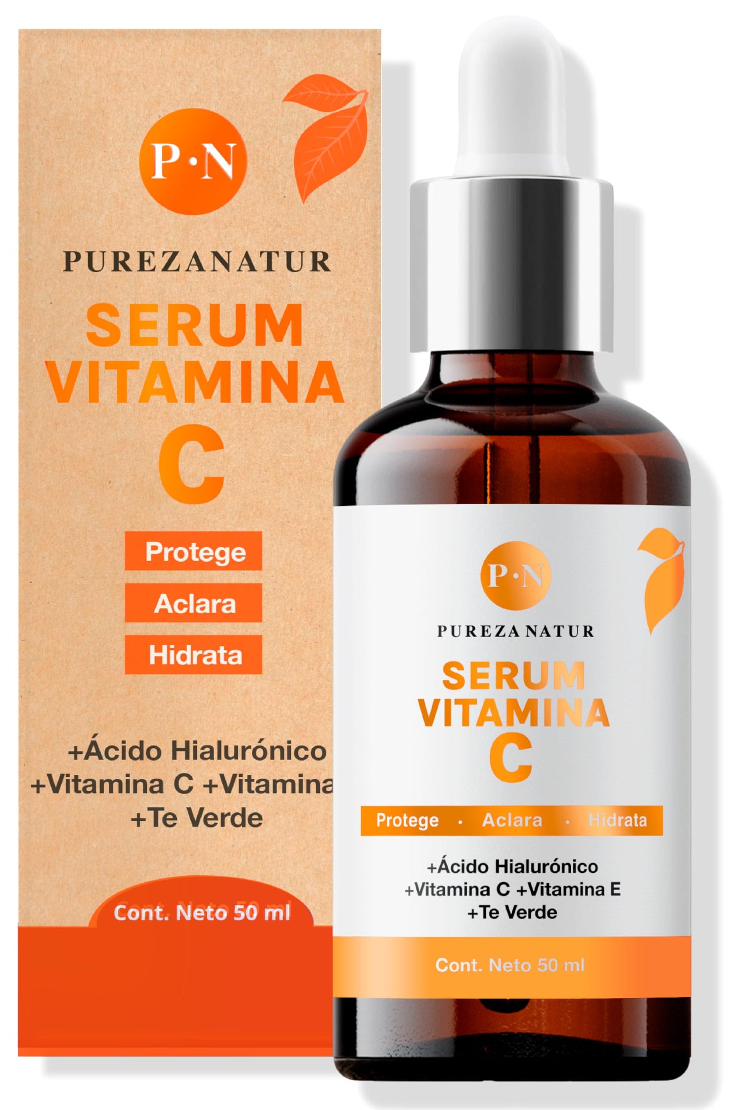 Serum Vitamina C y Ácido hialurónico facial mujer y hombre anti edad hidratante para la cara y piel