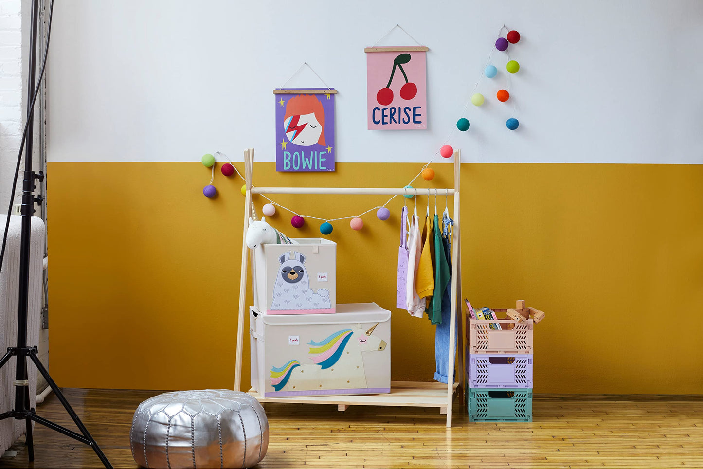 3 Sprouts Cube Storage Box - contenedor organizador para niños y niños - llama