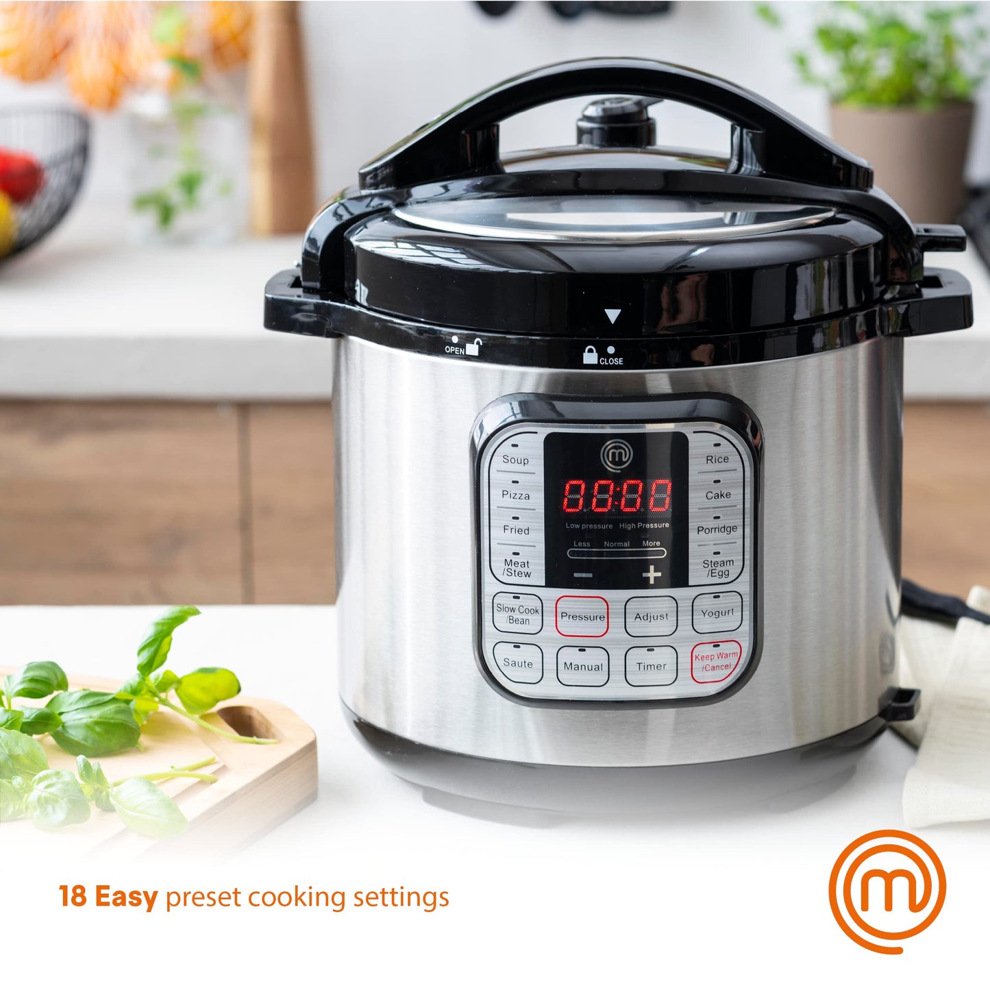 Olla Eléctrica a Presión Multicooker MasterChef Rojo 10 en 1 de 6 Cuartos Digital Programable