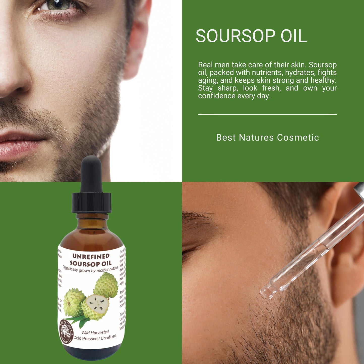 Best Nature's Cosmetics Aceite de Guanábana 60 ml Prensado en Frío - Hidratación - Nutrición - Revitalizante - Hecho en USA