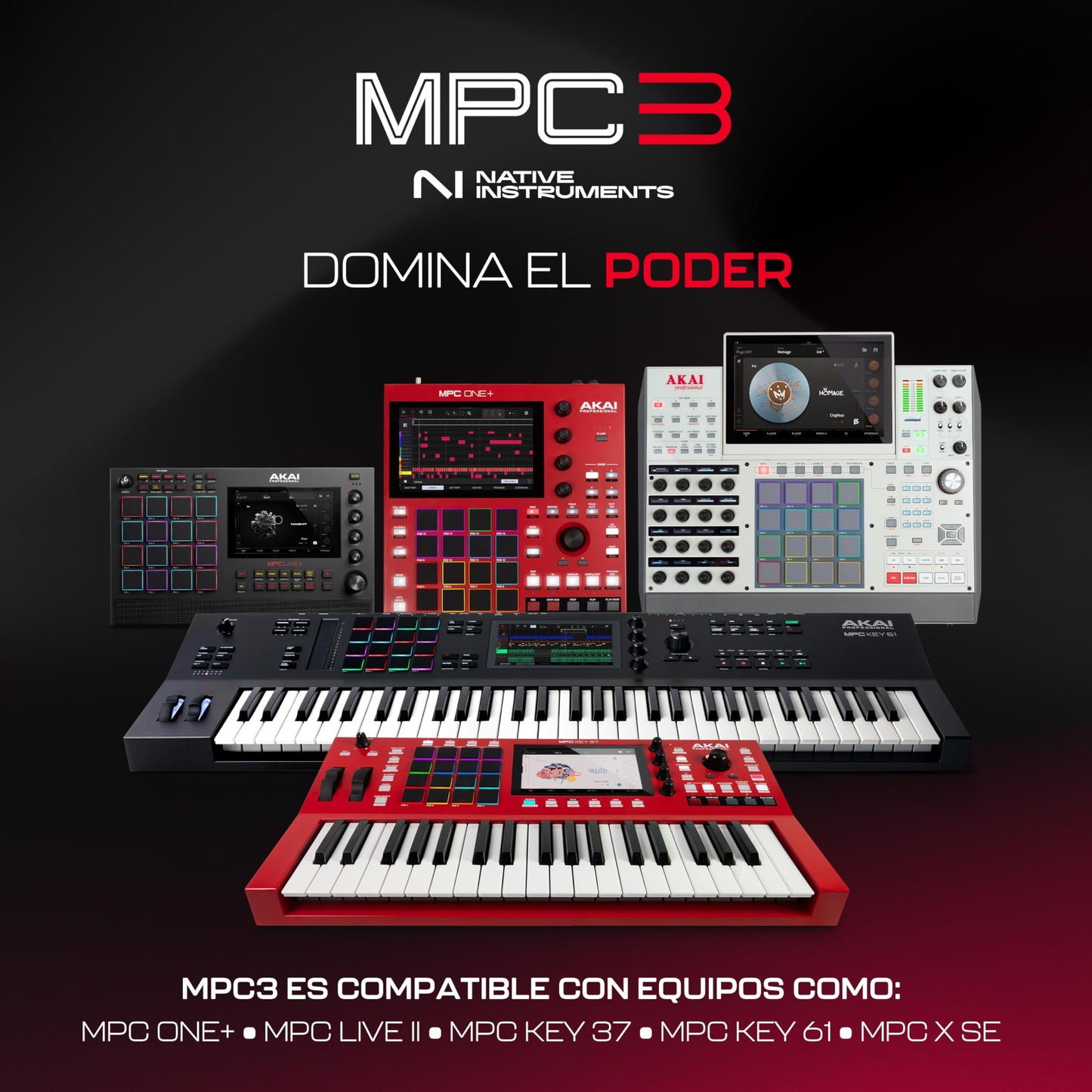 AKAI Professional MPC One+ caja de ritmos autónoma, creador de ritmos y controlador MIDI con wifi, Bluetooth, drum pads, plugins y pantalla táctil