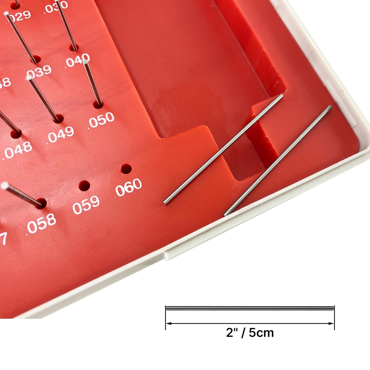 TEXALAN(R) Plus - Juego de calibradores de pines con caja de almacenamiento de acero para agujeros de medición, 50 piezas de 0.000 a 0.08 pulgadas M0