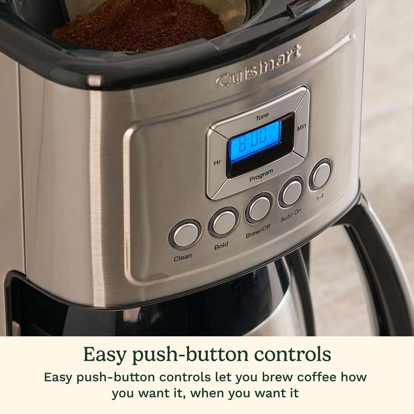 Cuisinart DCC-3400 - Cafetera térmica programable (12 tazas, acero inoxidable)