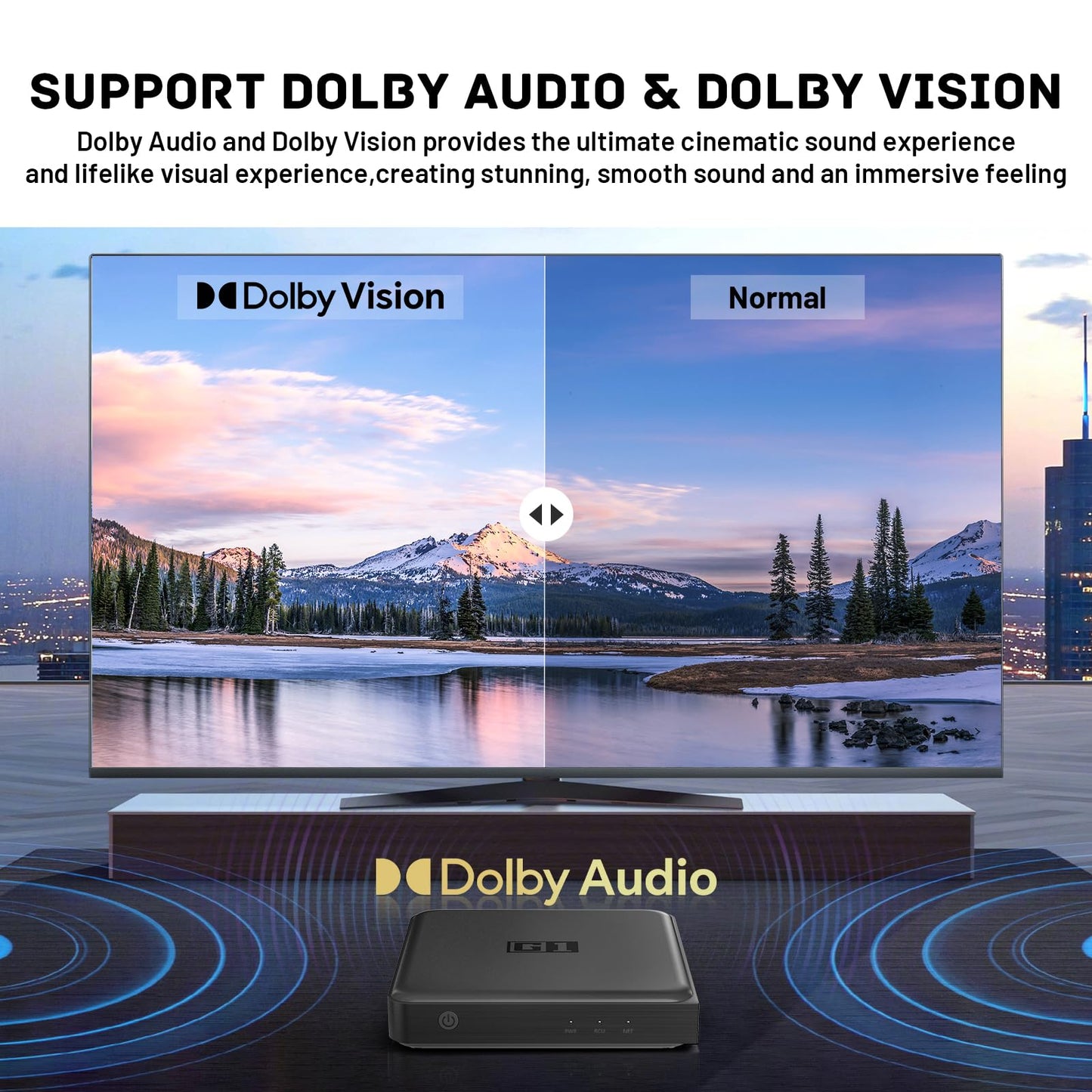 Android 11.0 TV Box 2024, Kinhank G1 Streaming Media, Smart TV Box compatible con Google Netflix certificado, 4+32GB, Ultra 4K HDR 10+/Dolby Vision/Dolby Audio, Wi-Fi 6, BT 5.0, AV1, control remoto