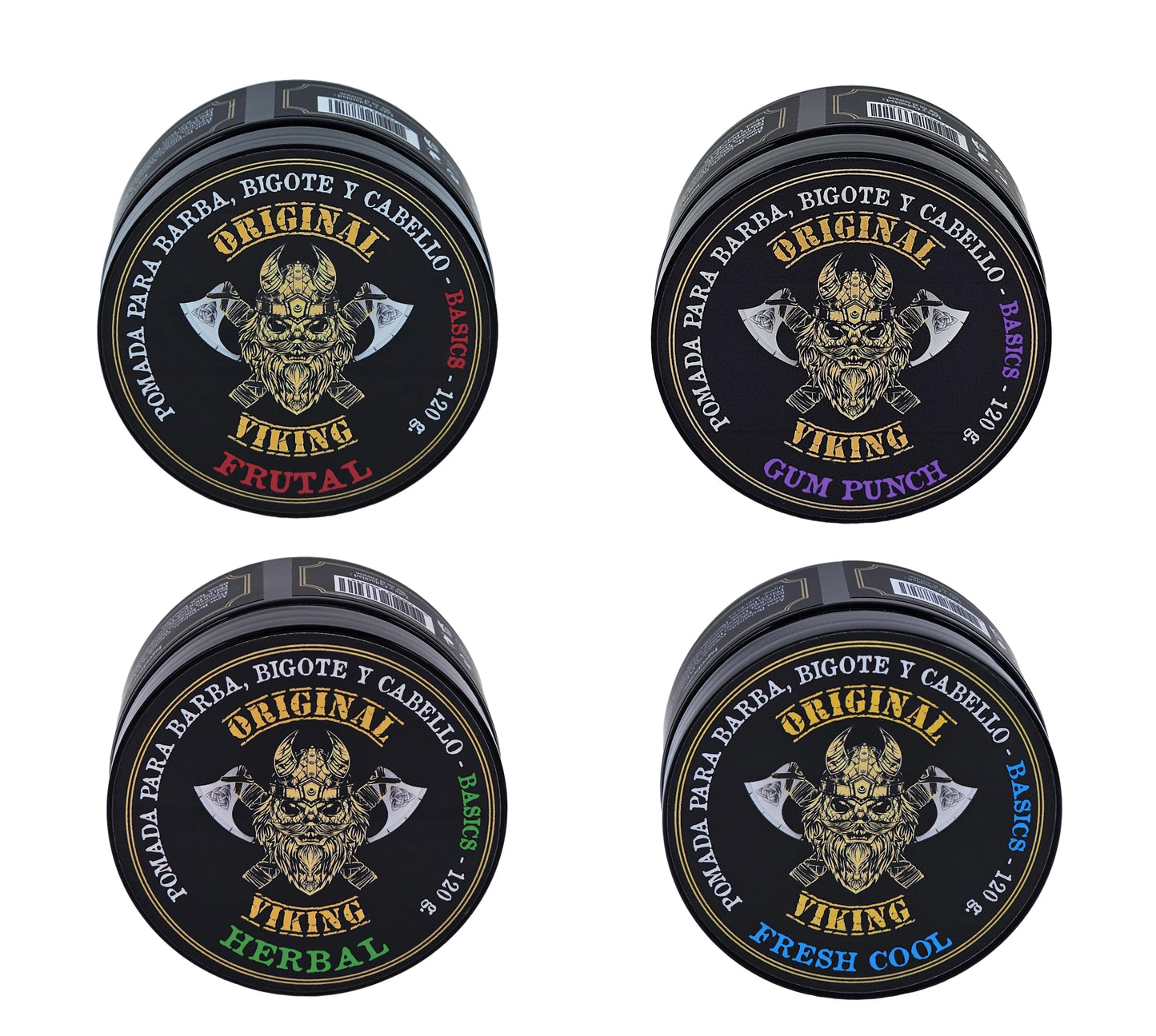 ORIGINAL VIKING Pomada Herbal 2 Pack – Pomada para Cabello Hombre Fijación Media con Aroma Natural Herbal | Modelado Preciso y Duradero | Para Cabello y Barba | Vegano, Sin Parabenos, Origen Natural | 2 x 120g (240g)