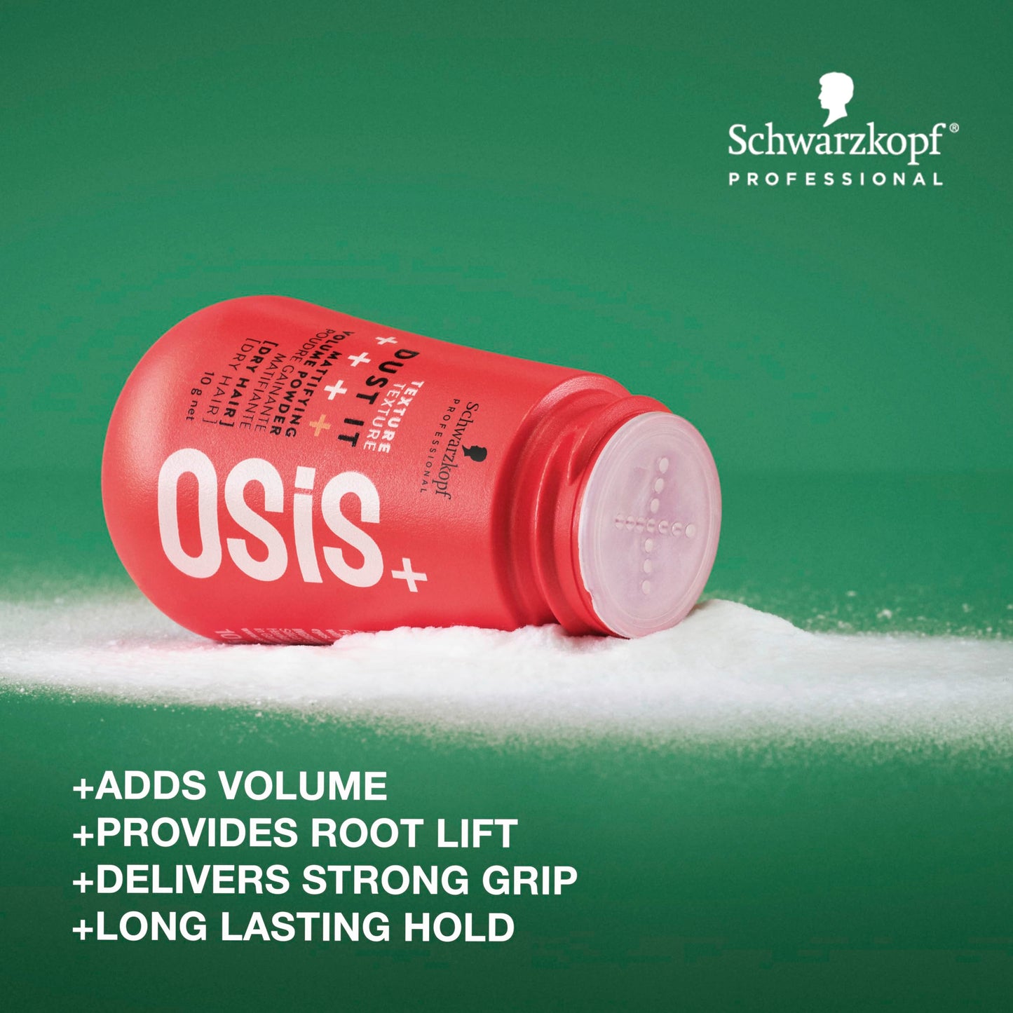 OSIS - Dust It Polvo Matificante 10 g, Fijación Fuerte, para Cabello Seco, Agarre Instantáneo, Volumen Increíble, Elevación de Raíces, Acabado Mate, Sujeción Intensa, Efecto Natural, Fácil de Aplicar