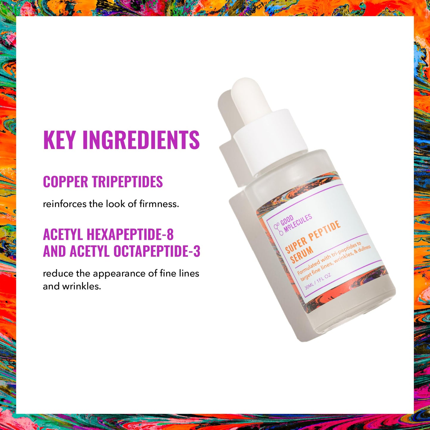 Good Molecules Super Peptide Serum 30ml/1oz - Anti-aging Facial Serum with Peptides and Copper Tripeptides to Brighten, Plump, Firm, Minimize Fine Lines, Wrinkles - Water-Based Skin Care For Face