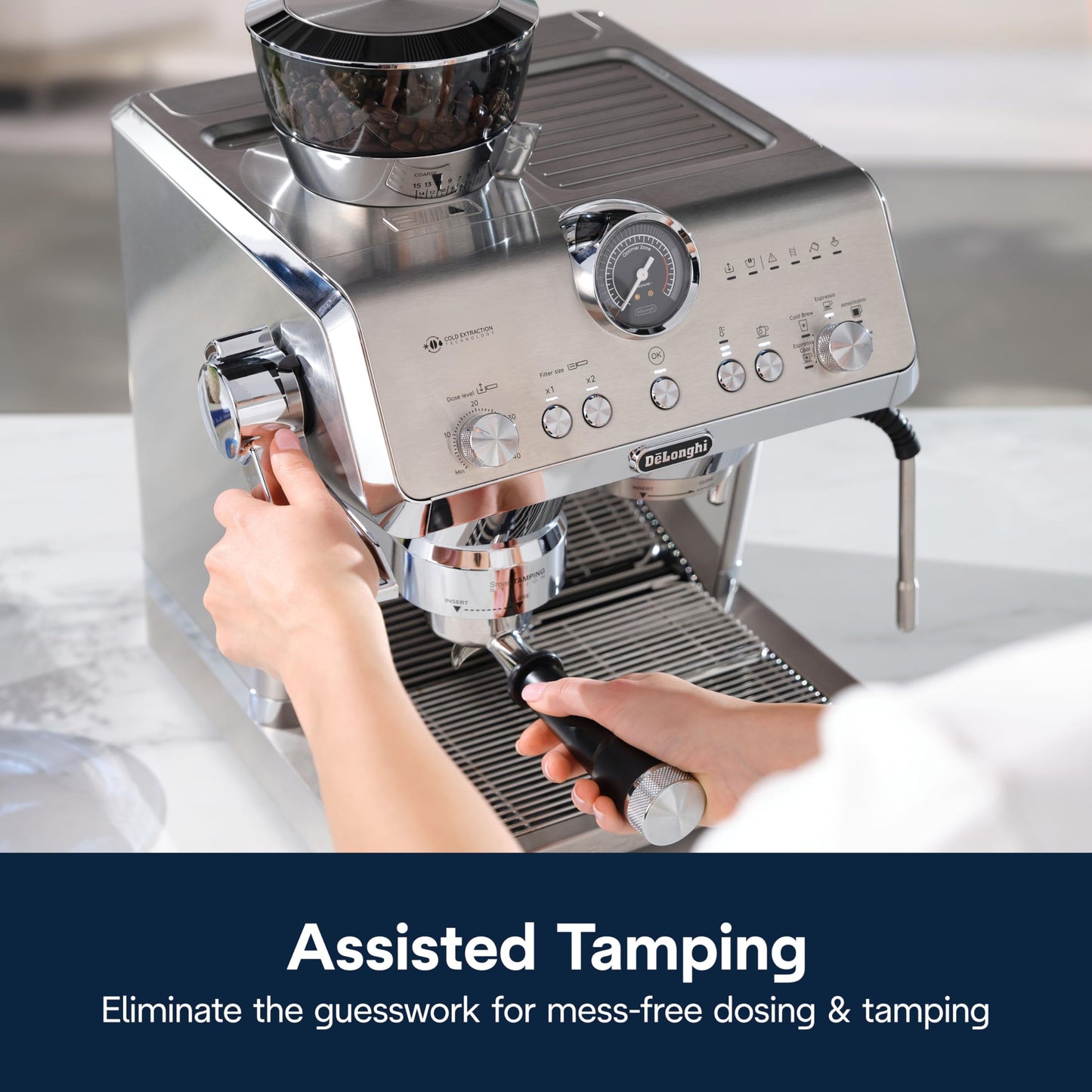 De'Longhi La Specialista Opera Máquina espresso con "Cold Brew", lanceta de vapor estilo profesional para café con leche, capuchino, molinillo incorporado, EC9555M