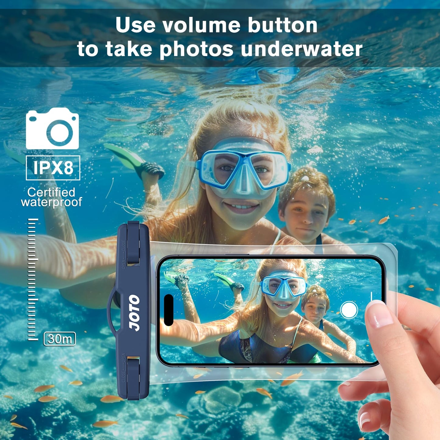 Funda Impermeable para Celular JOTO Negro Marino 2 Piezas hasta 7 Pulgadas