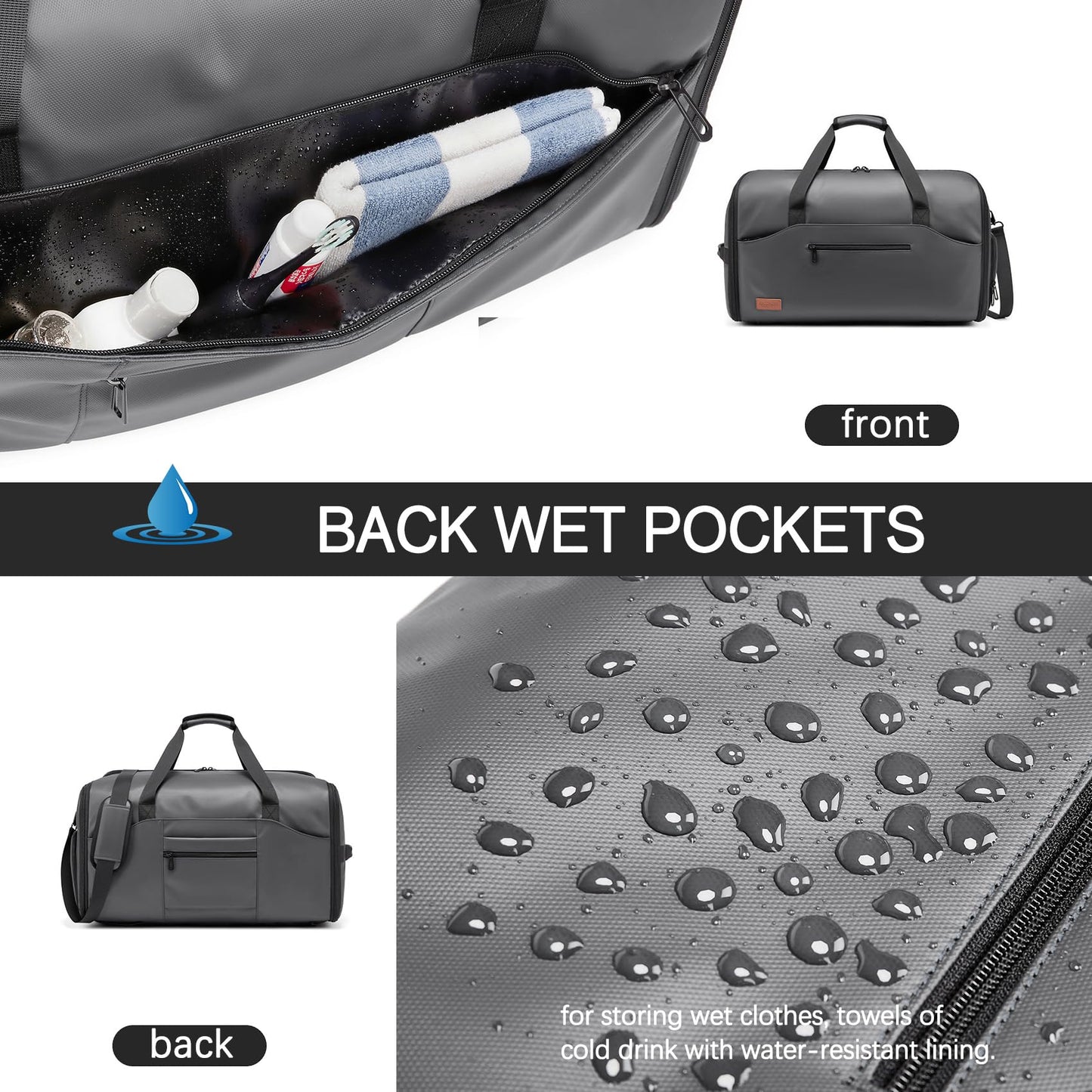 Bolsas de ropa para viajes, bolsas de traje para hombres, viajes, bolsa de ropa con compartimento para zapatos, bolsa de ropa convertible 2 en 1 impermeable con correa para el hombro,Moda y negocios