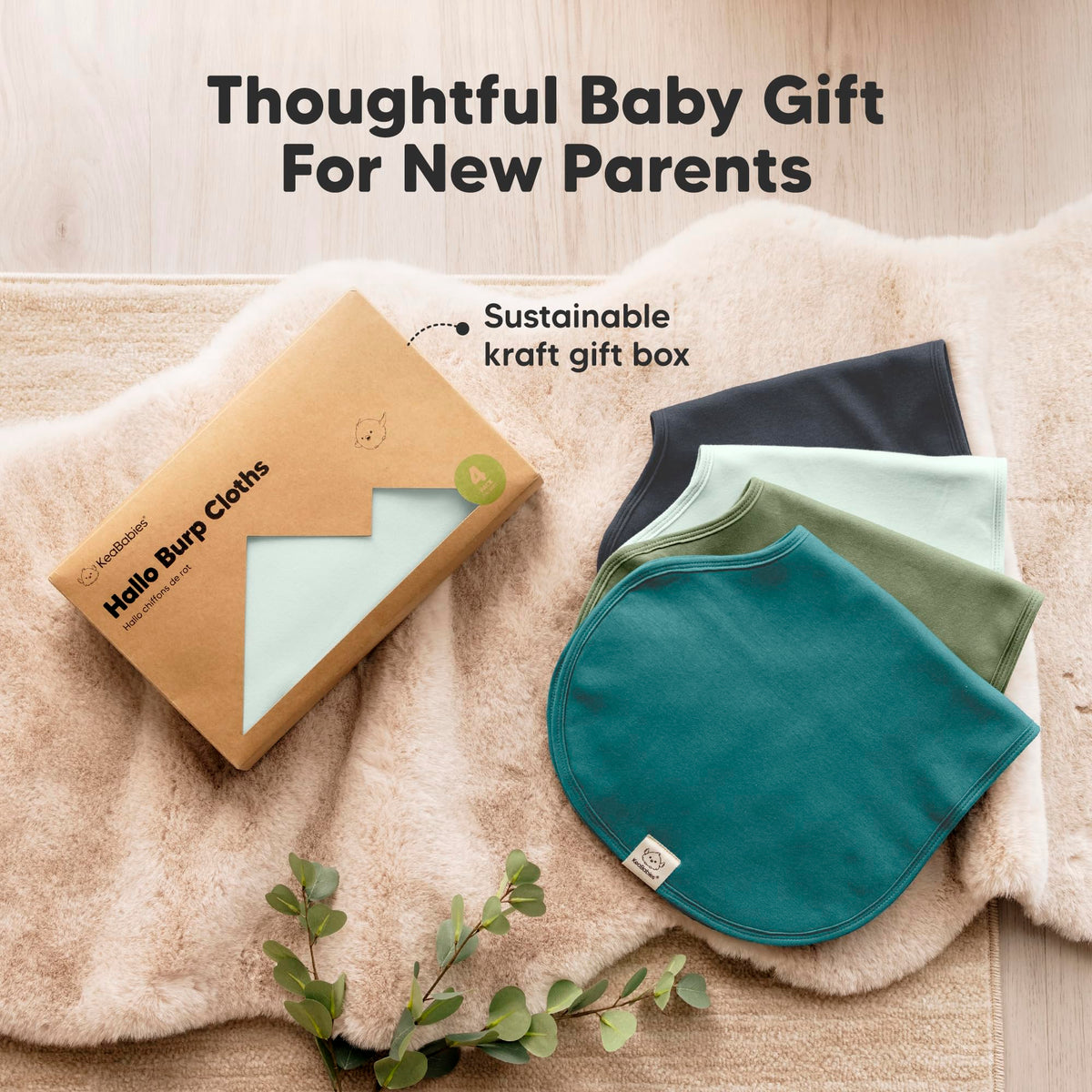KeaBabies - Paquete de 4 paños para eructos para bebé, niña, niño