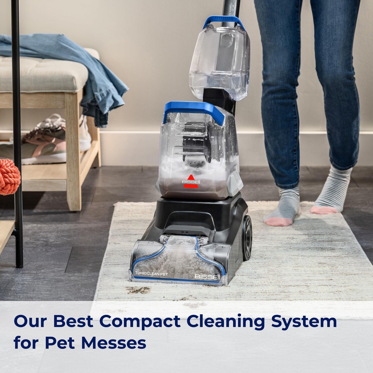 BISSELL TurboClean PET, limpiador vertical de alfombras y tapicería, 3948
