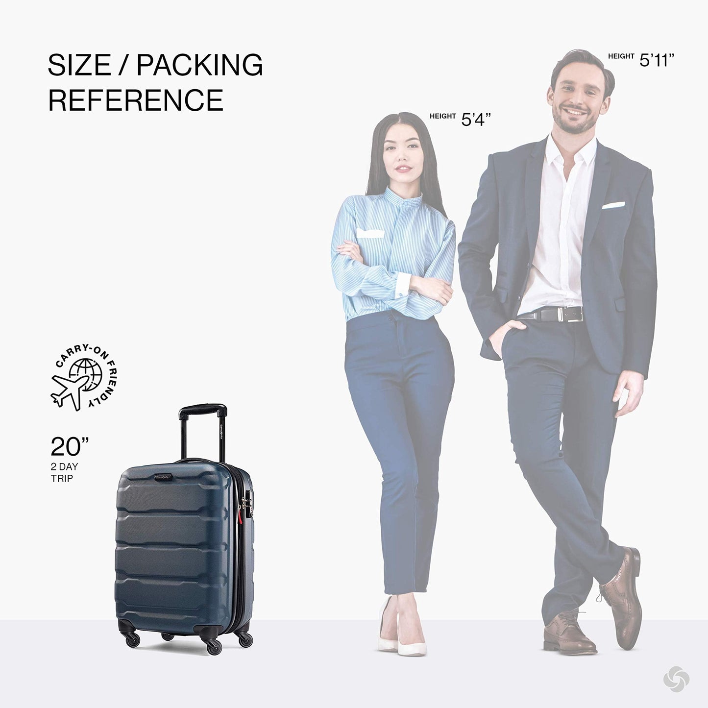 Maleta con Ruedas Samsonite Verde Azulado 50 cm para Unisex Adulto