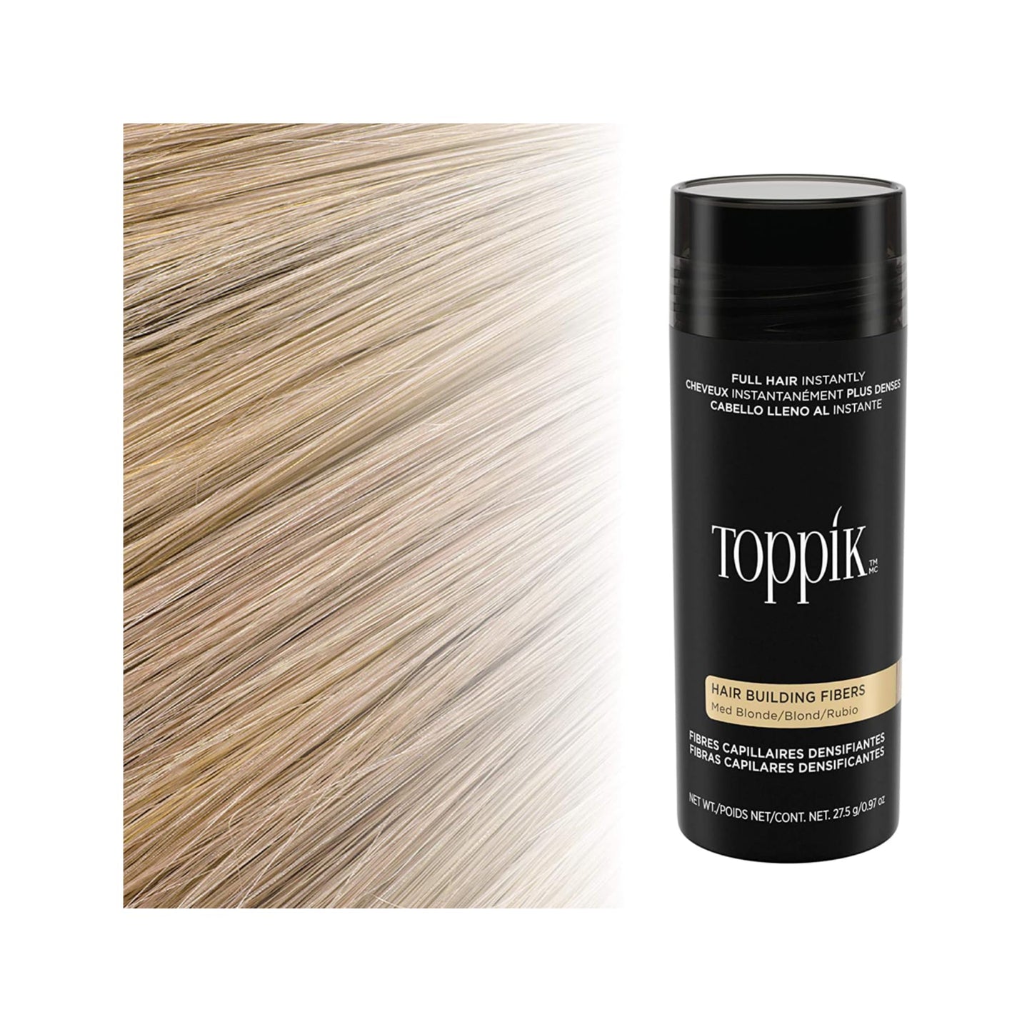 Toppik - Fibras para fortalecer el cabello, rubio medio, 0.97 oz.