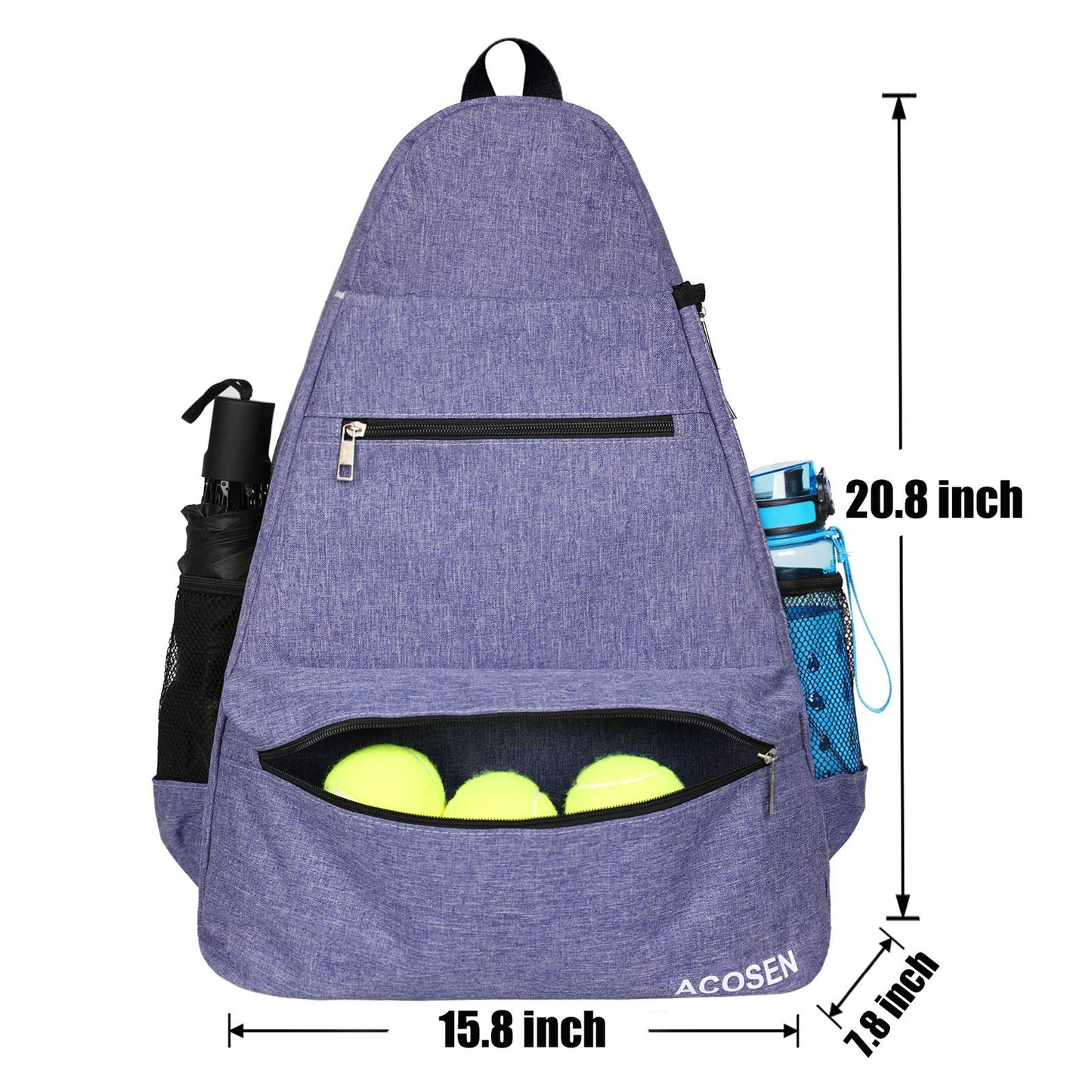 Mochila de Tenis ACOSEN morado con Sujeción para Raquetas para Mujer y Hombre