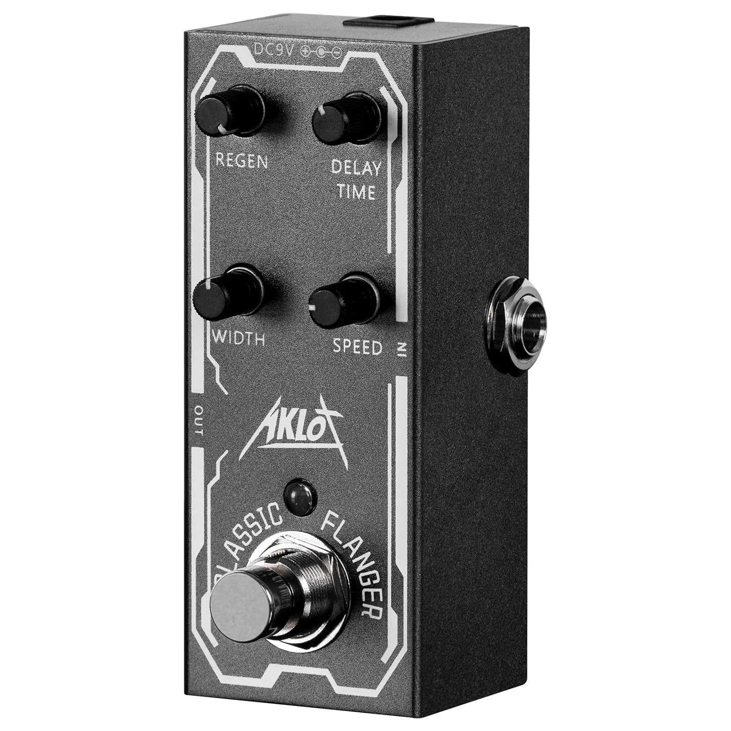 AKLOT - Pedal de guitarra de brida clásica, pedal de efectos eléctricos, mini tipo único DC 9 V True Bypass