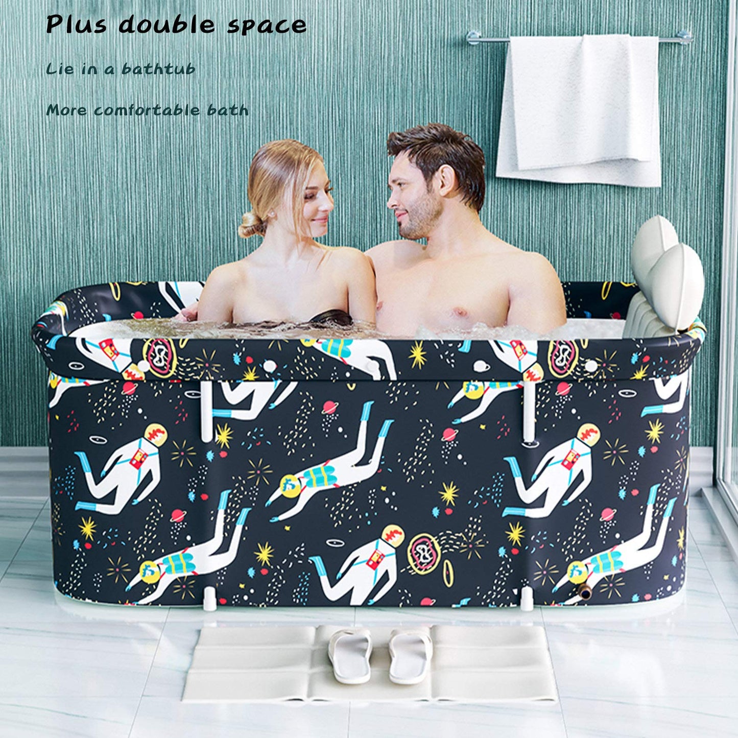 Tina Plegable Portátil Enfudid Grande para Baño y Spa