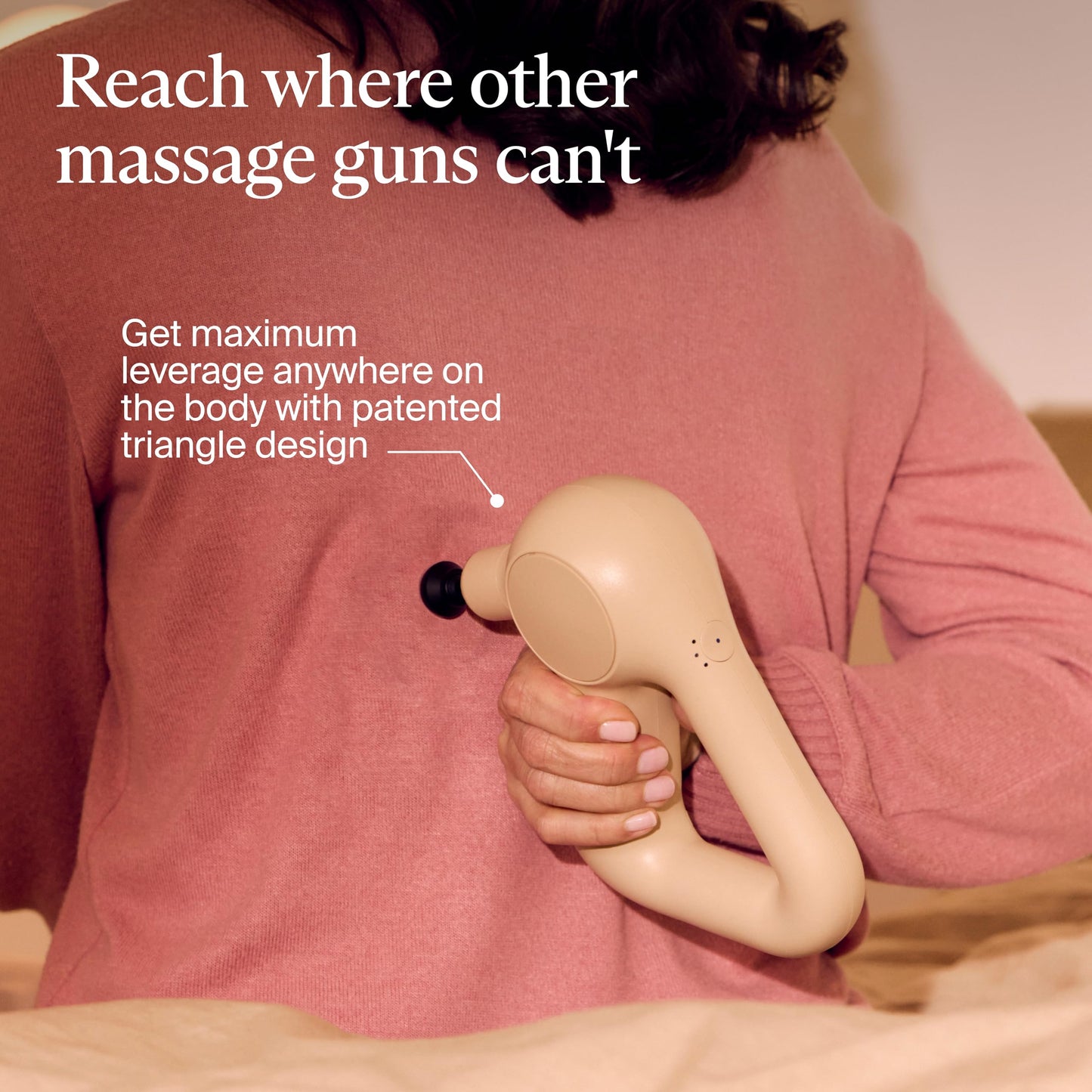 TheraGun - Pistola de masaje de percusión de mano, fácil de usar, cómoda y ligera masajeador personal para terapia de masaje para aliviar el dolor en cuello, espalda, piernas, hombros y cuerpo (arena)