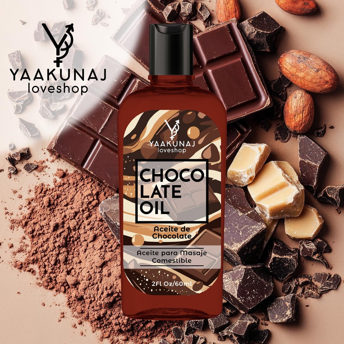 Aceite Para Masajes YAAKUNAJ LOVESHOP Chocolate Saborizante