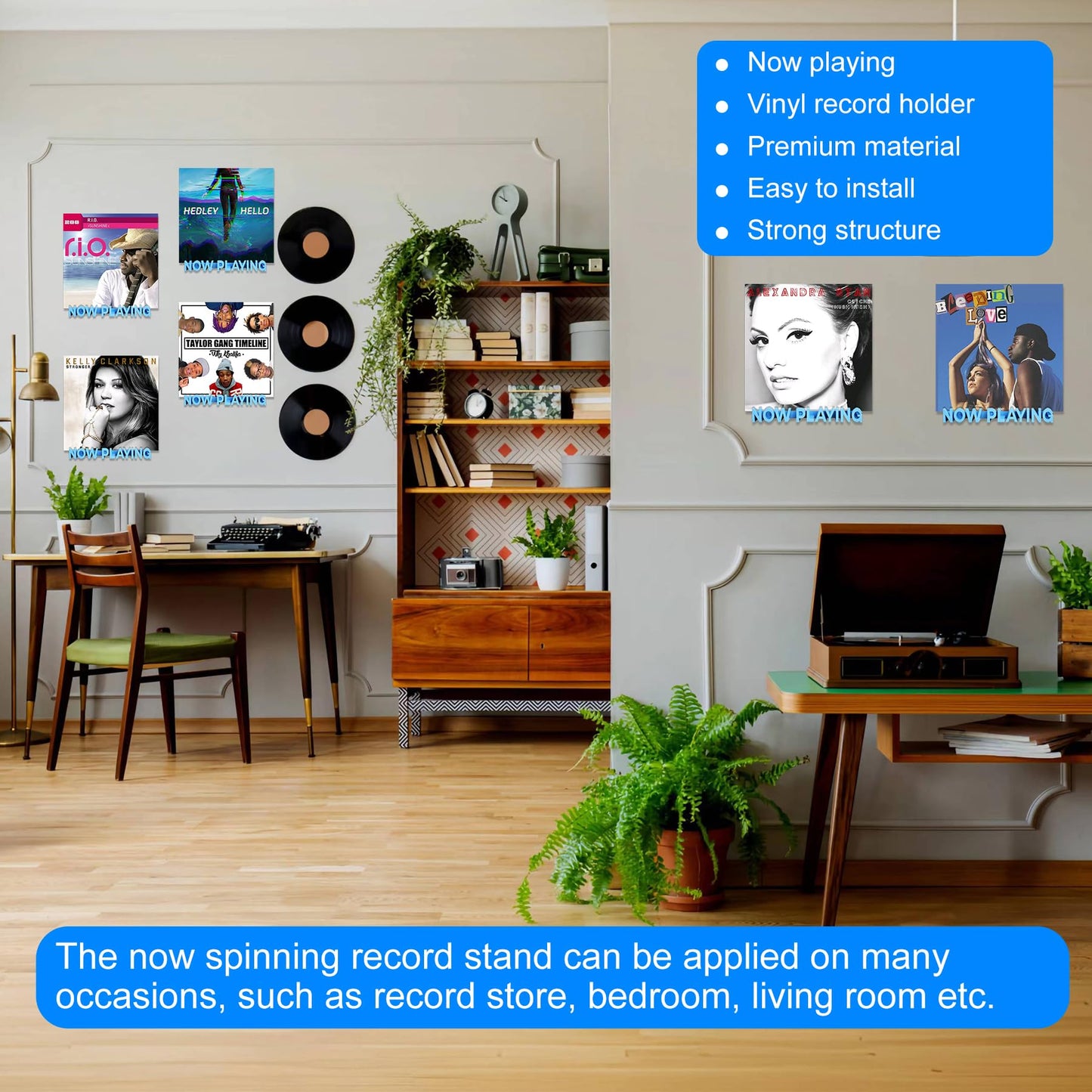 Aivwis - Soporte para discos de vinilo con actualización de ahora, soporte para discos de vinilo, estante para discos 3D exótico montado en la pared, decoración de pared para el hogar u oficina,