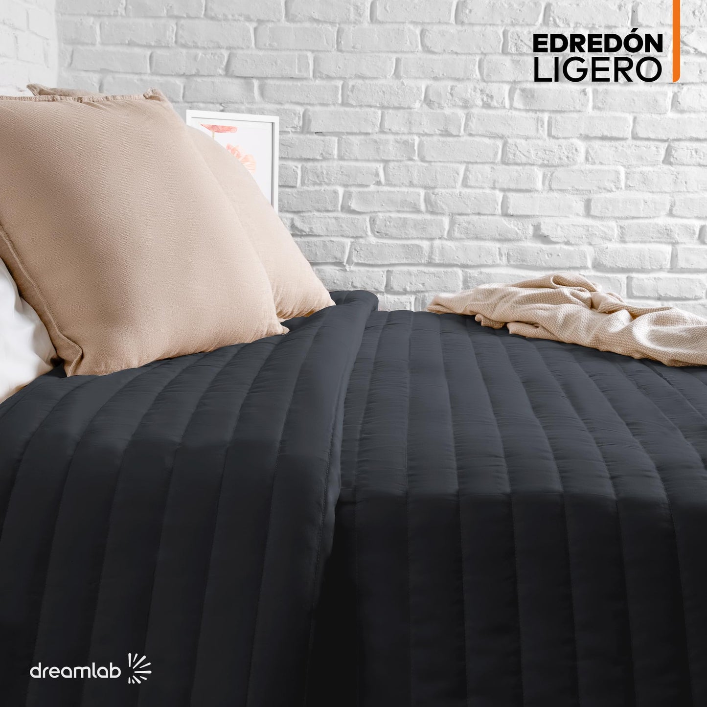 Edredón Dreamlab Grafito Microfibras Hipoalergénico King Size para Verano