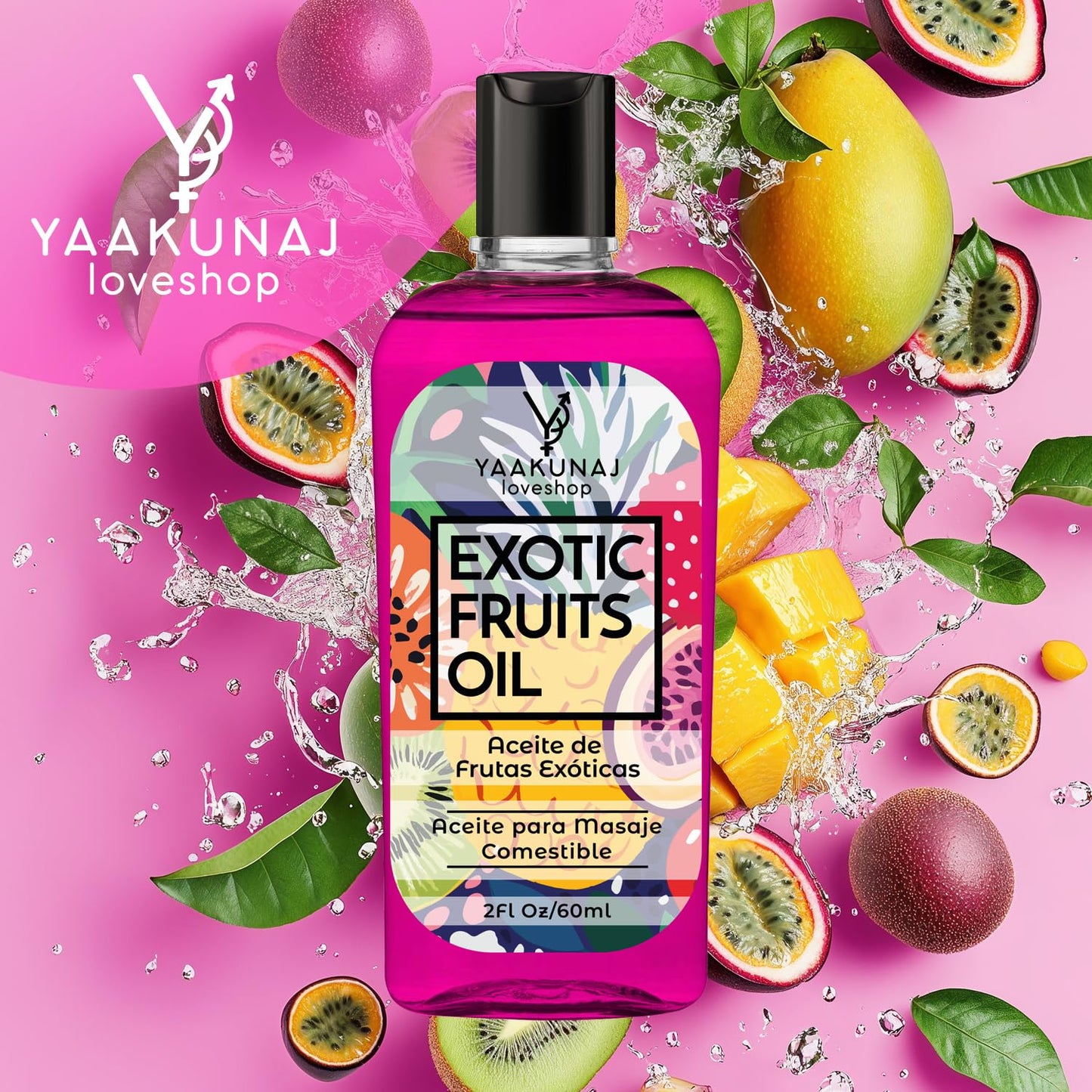Aceite Para Masaje Yaakunaj Love Shop Fruta Exotica Comestible 60 ml