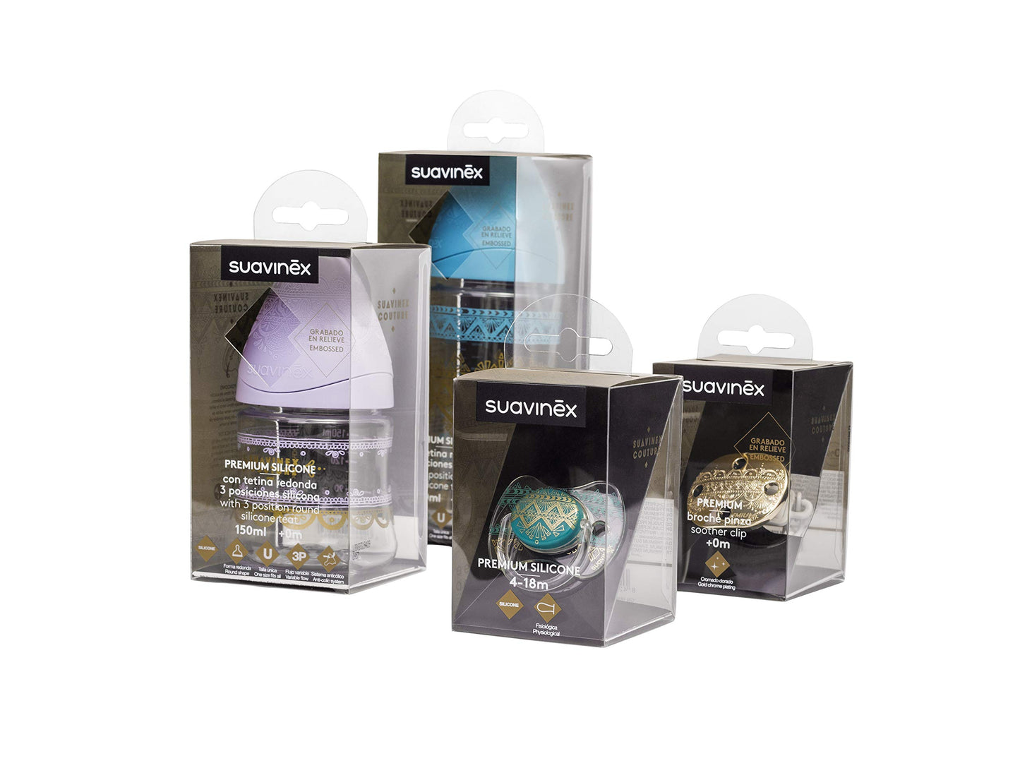 BIBERON SILICON 150ML FLUJO LENTO "COUTURE" VERDE SUAVINEX