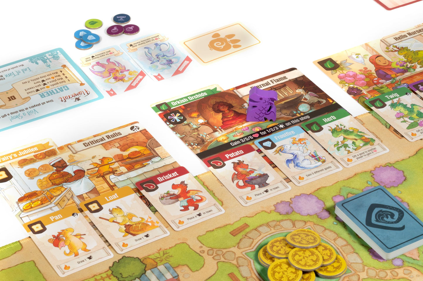 Lucky Duck Games Flamecraft Board Game | Strategy Game | Dragon Game | Fantasy Game | Fun Family Game for Kids and Adults | Ages 10+ | 1-5 Players | Average Playtime 60 Minutes | Made by