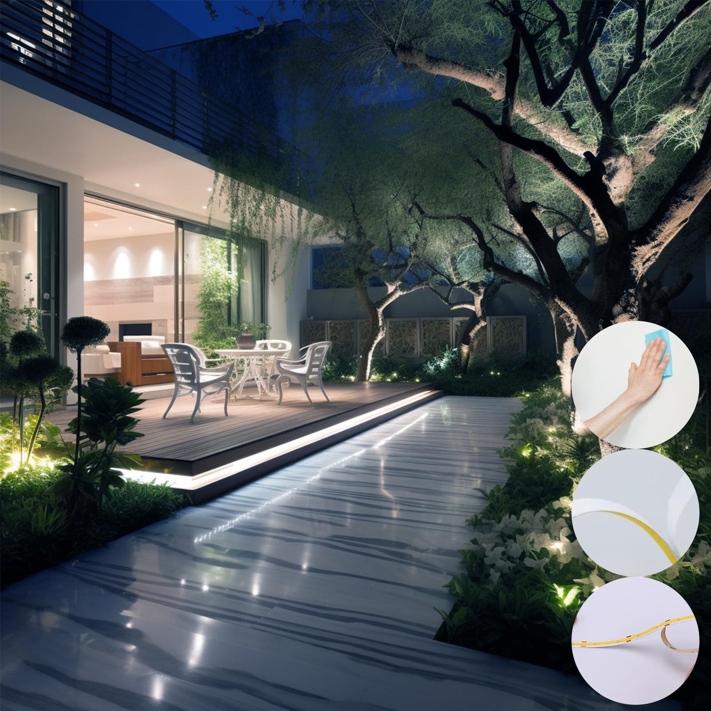 BENLUN Tira LED COB Difusa 24V 20 Metros (10 Metros x 2), 6000K Blanco Frio Luces LED Exterior Silicona Lechosa Impermeable, CRI 93 Luz de LED con Transformador para Habitacion Decoración