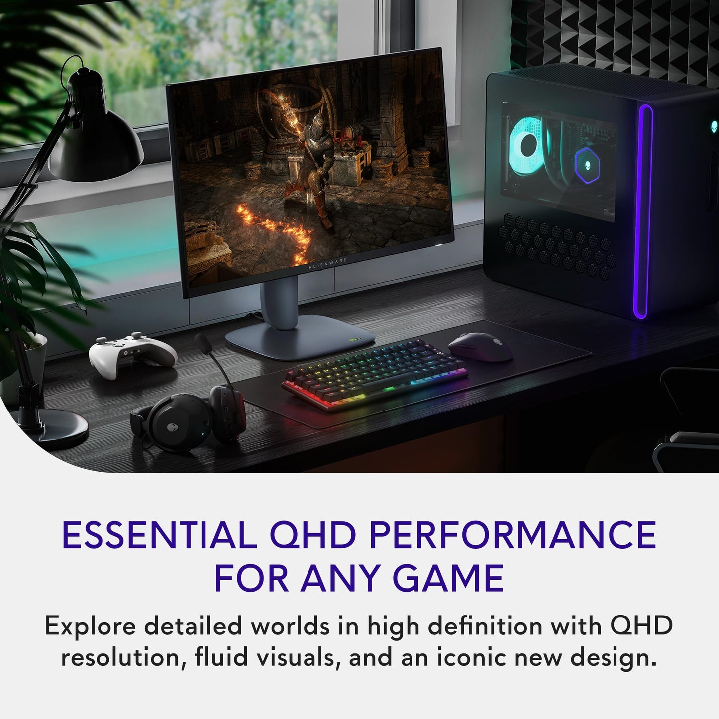 Alienware 27 Monitor para Juegos - AW2725DM - visualización QHD de 27 Pulgadas 180Hz 1 ms, IPS, NVIDIA G-Sync, AMD Freesync, VESA AdaptiveSync.
