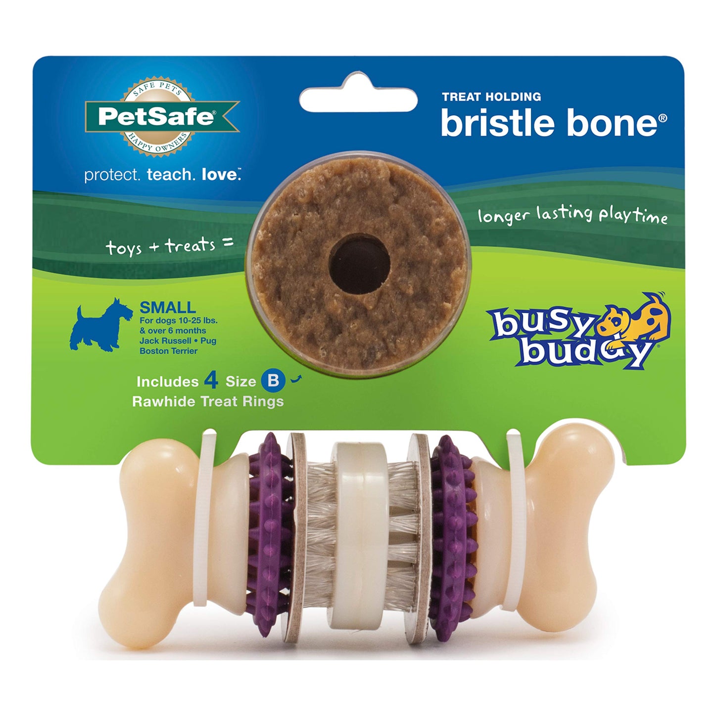 PetSafe Busy Buddy Bristle Bone Juguete para Perro, pequeño (S)