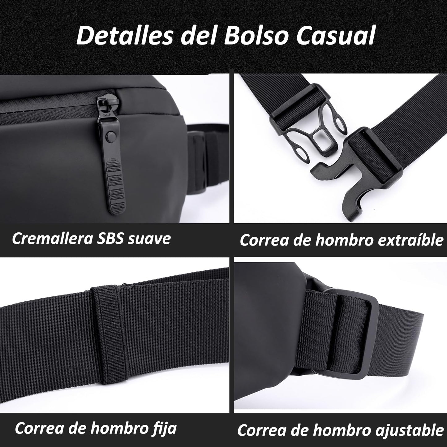 Cangurera para Hombre y Mujer, Cangurera Informal de Moda Deportiva para Viaje Correr Gimnasio, Riñonera de Gran Capacidad y Taza Independiente, Impermeable y Multifuncional