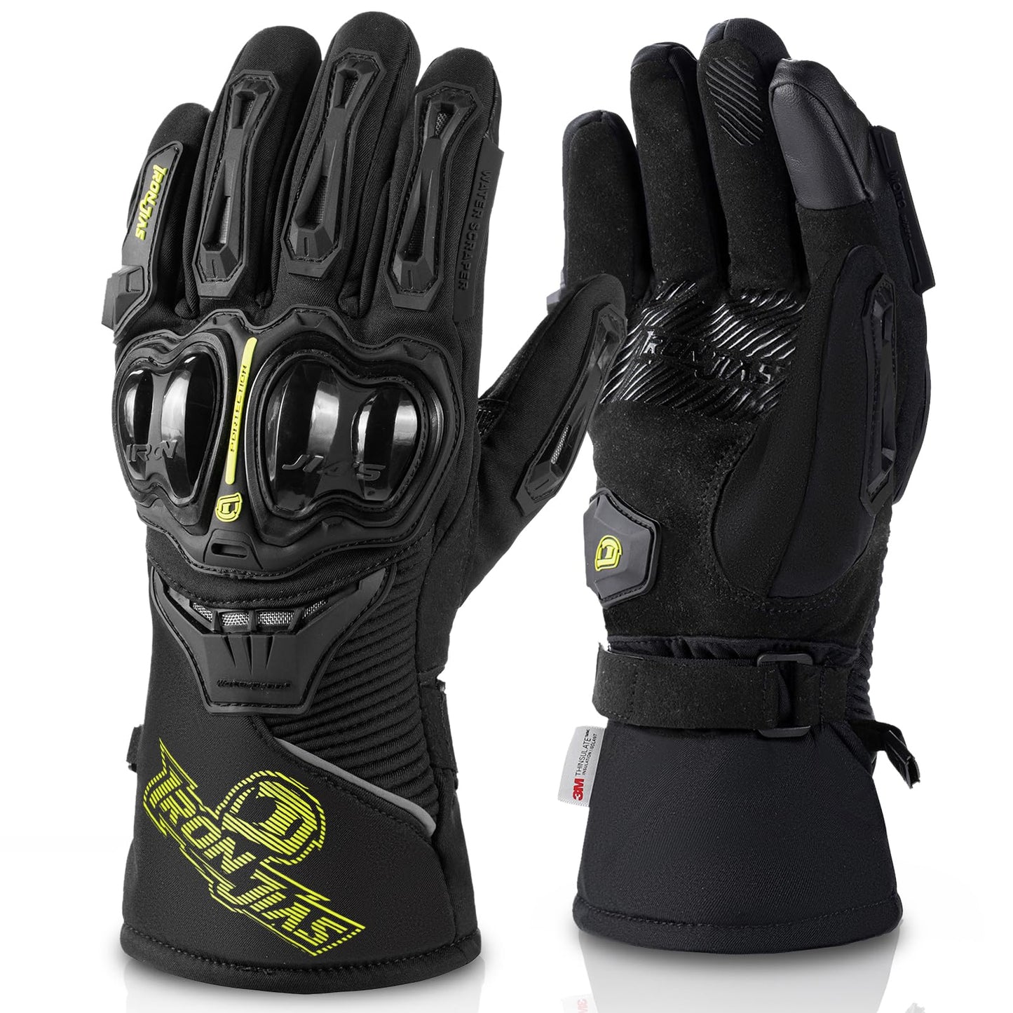 Iron JIA'S Guantes de Motos Invierno cálido Impermeable Cubierta Guantes de protección a Prueba de Viento Guantes Luvas Puede Pantalla táctil