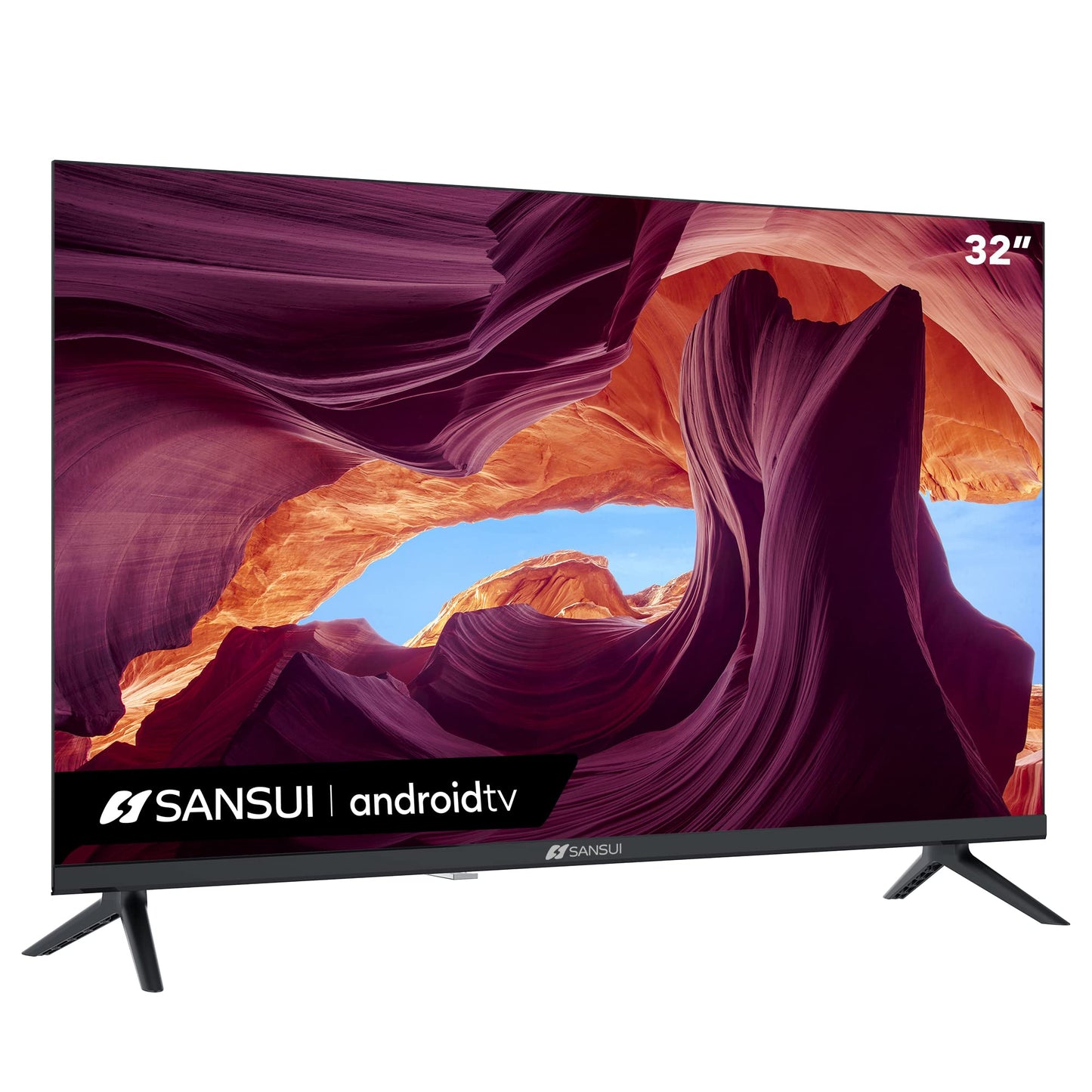 Televisor Android SANSUI Negro con Google Assistant y Control de Voz WiFi HD 32 Pulgadas
