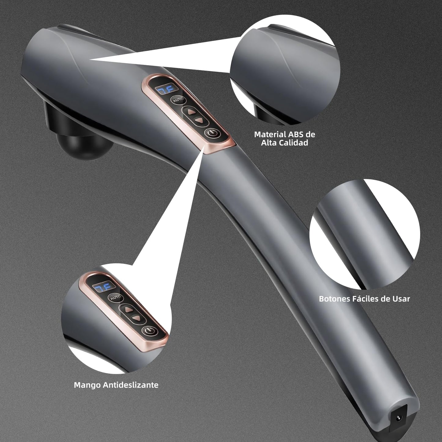 Masajeador de Percusión de Tejido Profundo, Masajeador de mano para aliviar el dolor de espalda, cuello, músculos, hombros y piernas, Masaje eléctrico de todo el cuerpo, Regalo para mujeres hombre