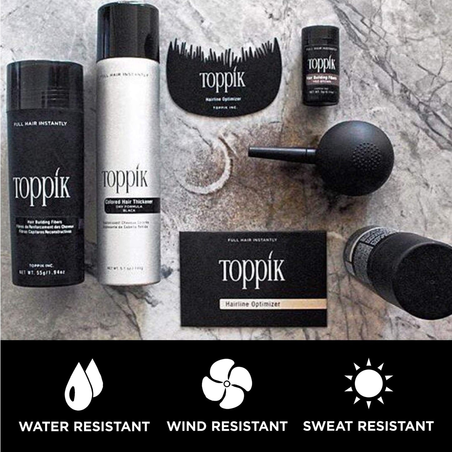 TOPPIK Fibras de construcción de pelo, Café Oscuro, 1.94 oz.