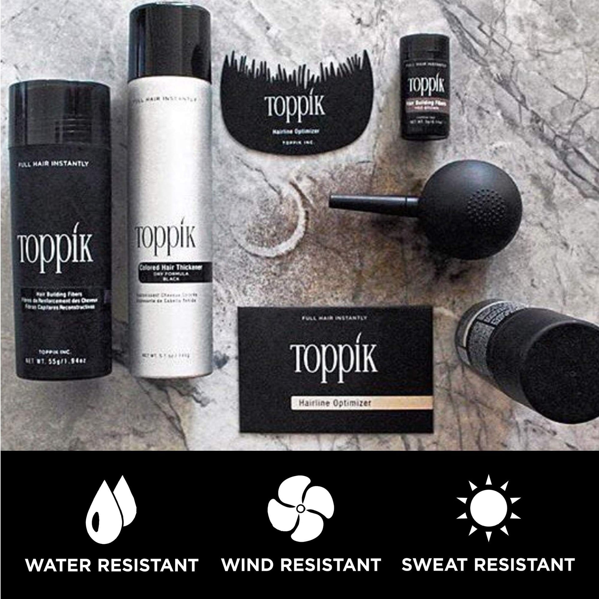TOPPIK Fibras de construcción de pelo, Café Oscuro, 1.94 oz.