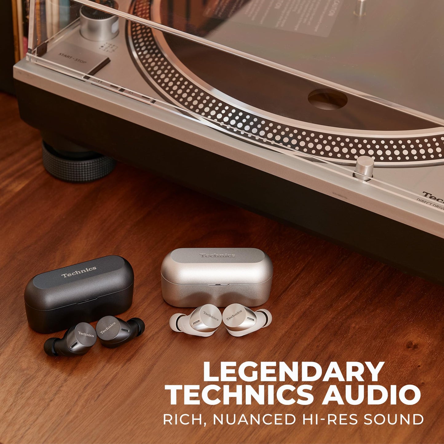 Technics Audífonos de inserción inalámbricos con Advanced Noise Cancelling, audífonos con Bluetooth de Alta fidelidad, conectividad Multipunto, Gran Calidad de Llamada con JustMyVoice - EAH-AZ60-K