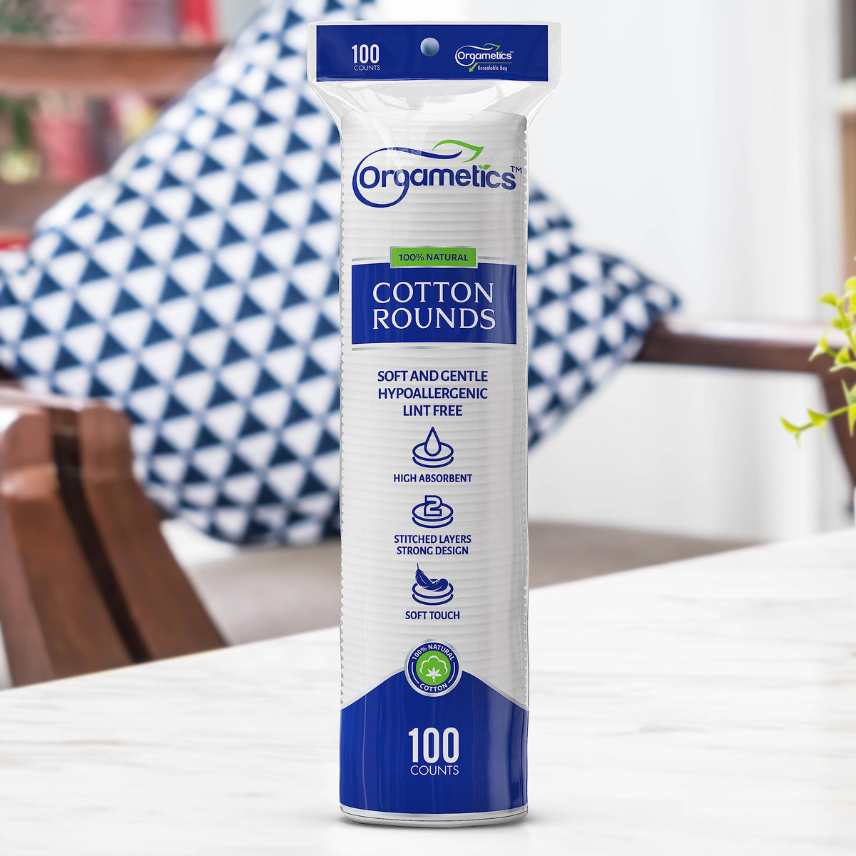 Discos de Algodón Turco Orgametics Naturales Ultrasuaves para Limpieza Facial