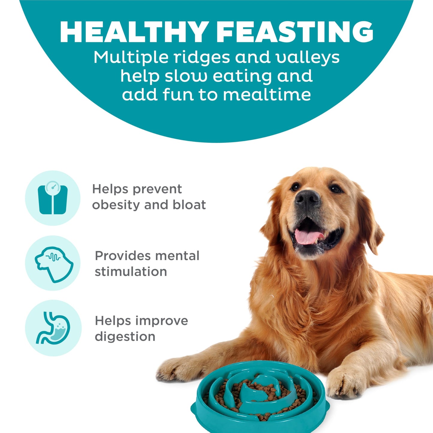 Cuenco para Perros Outward Hound Azul Grande Interactivo Slow Feeder