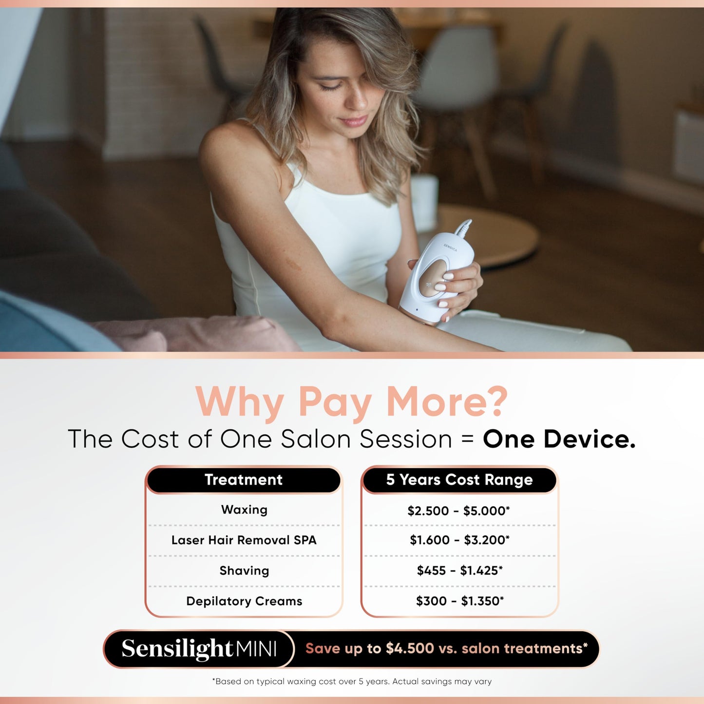 Depiladora Sensilight Mini Bronce para Mujer