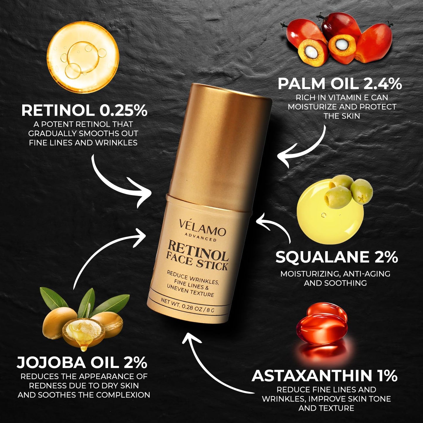 retinol face stick reduce fine lines wrinkles and uneven texture in 4-6 weeks retinol serum retinol cream wrinkle cream for face anti wrinkle cream anti aging face cream retinol face moisturizer