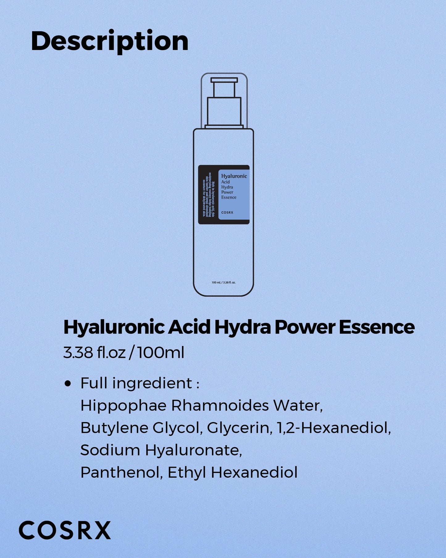 COSRX Hyaluronic Acid Hydra Power Essence, 100ml