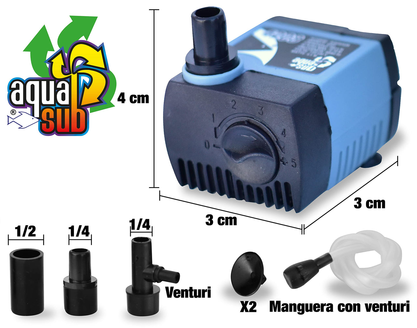 AQUASUB 4203 Bomba Agua 280 L/H .70M 4.5W