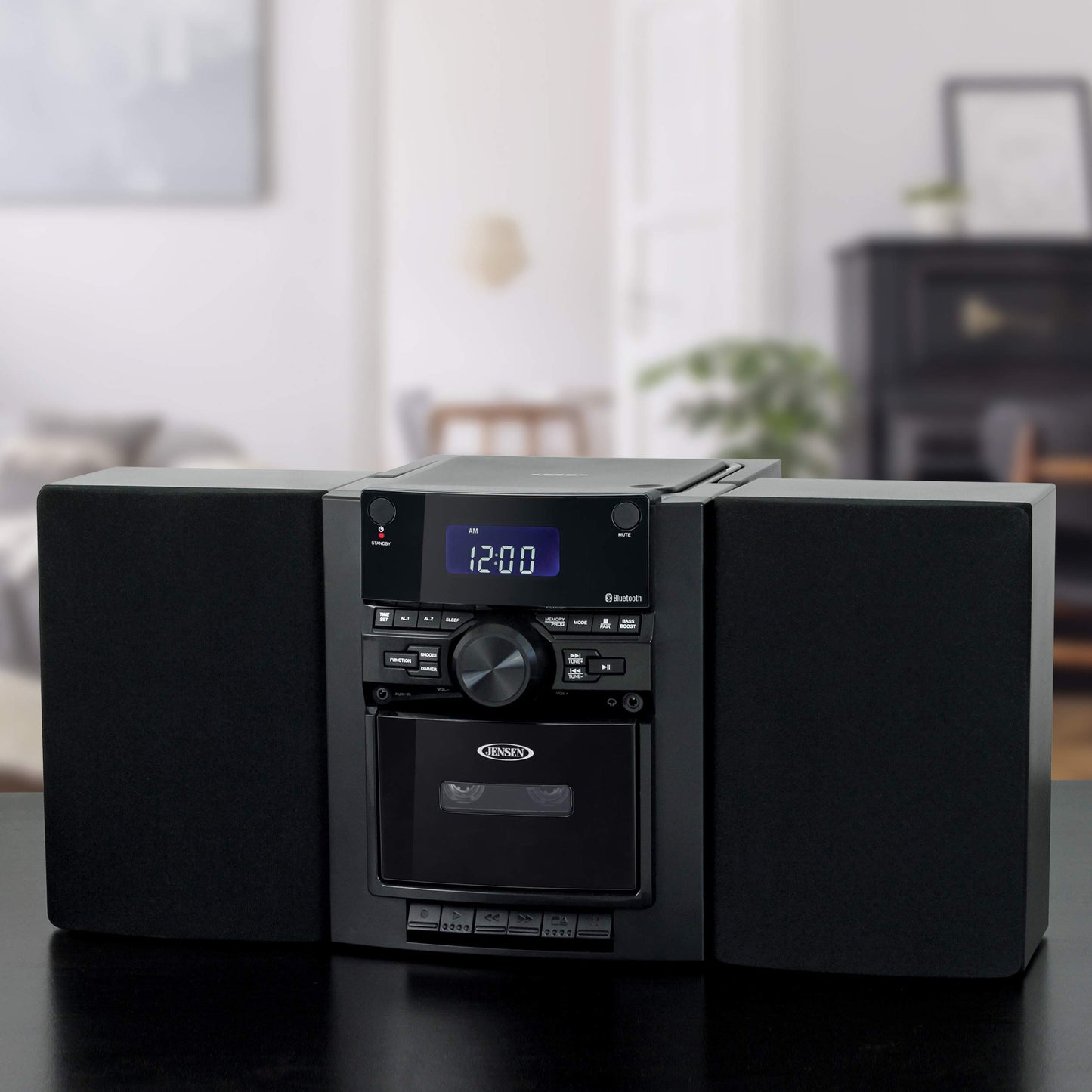 Jensen® - Sistema de música de CD estéreo portátil con Casete y Radio Digital Am/FM