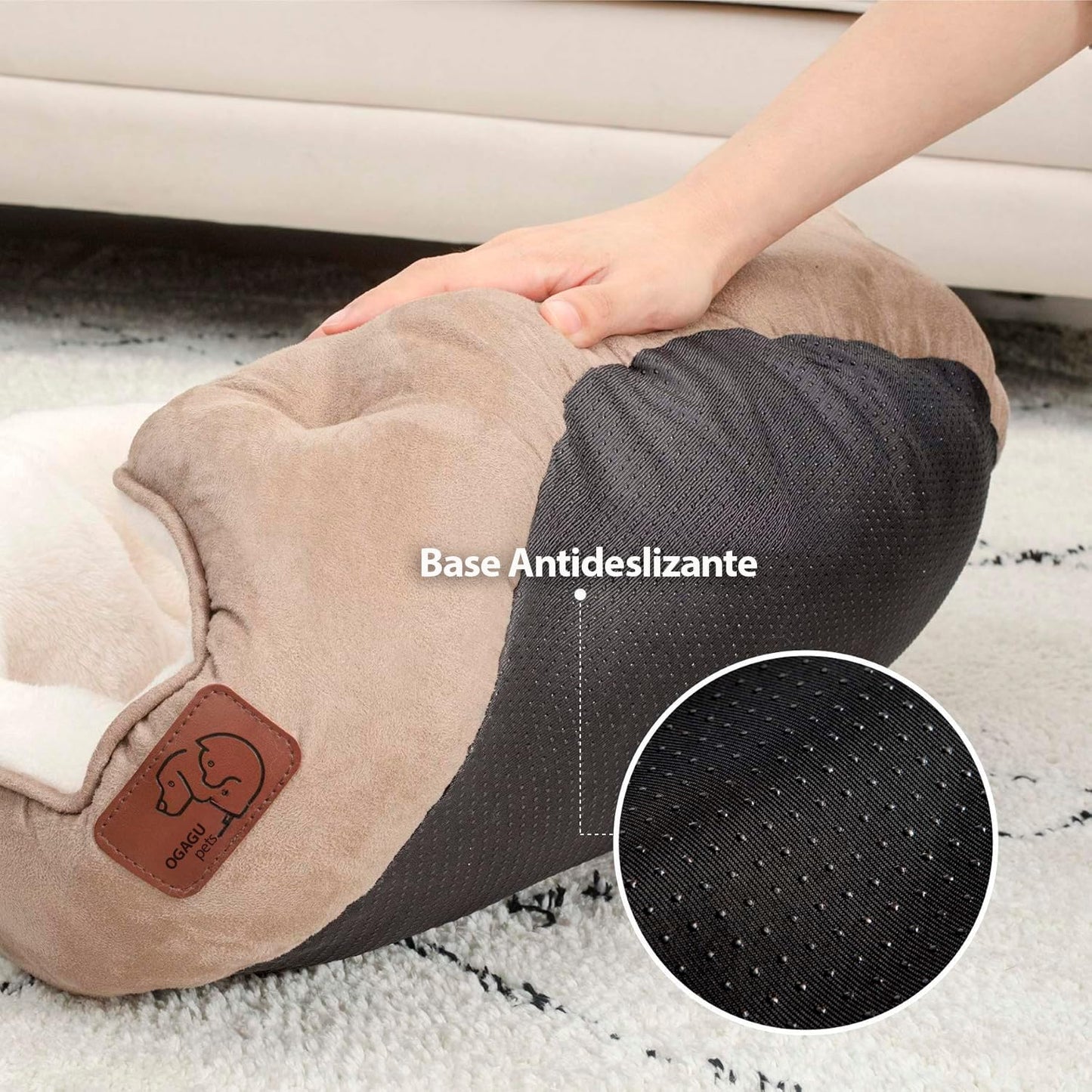 Cama para Mascota OGAGU Camel Mediana Lavable Antideslizante