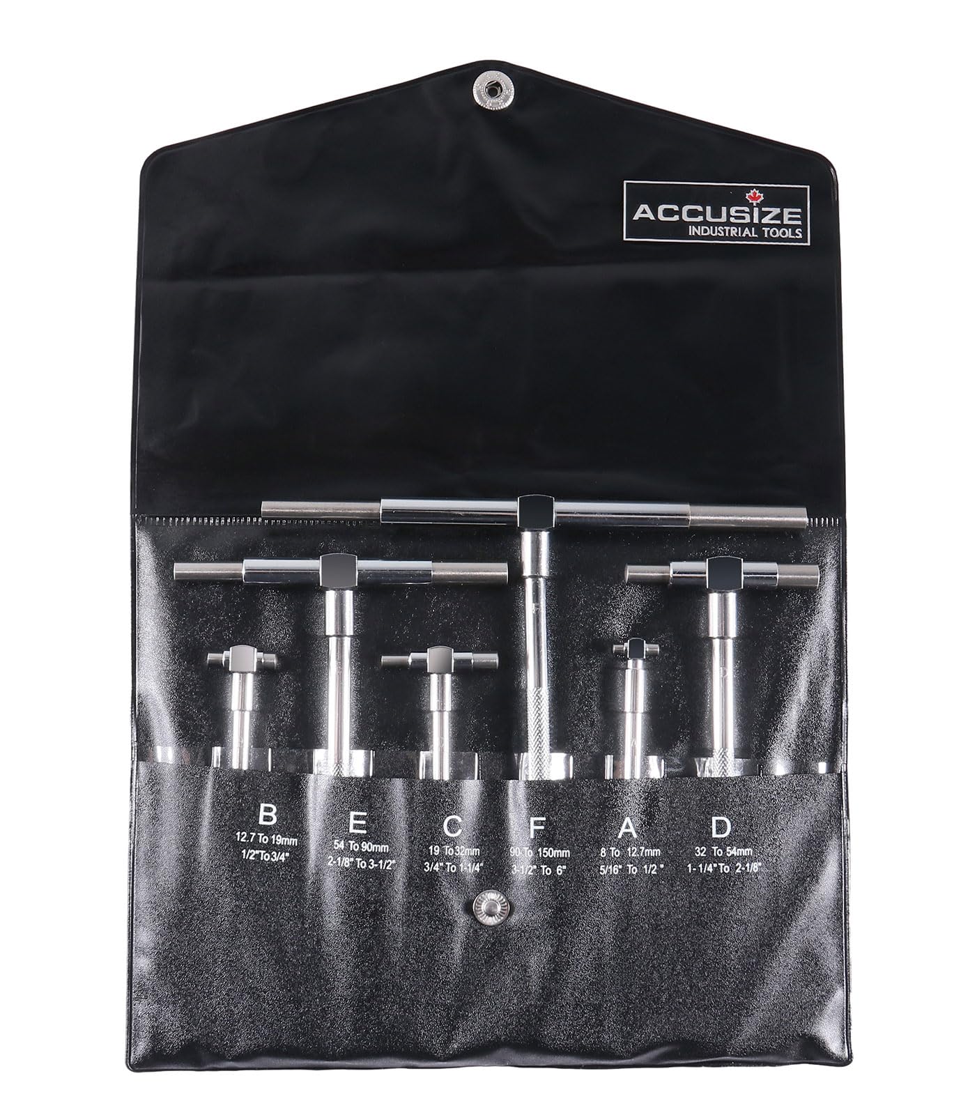 Accusize - Juego de 6 Calibradores Telescopicos Doble Acción 5/16"-6", #EG02-5011