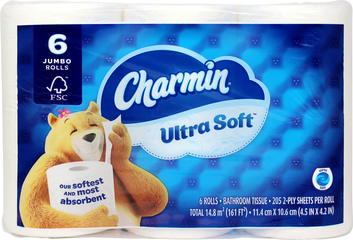 Papel Higiénico Charmin Ultra Suaves Seguro Séptico 6 Rollos Jumbo