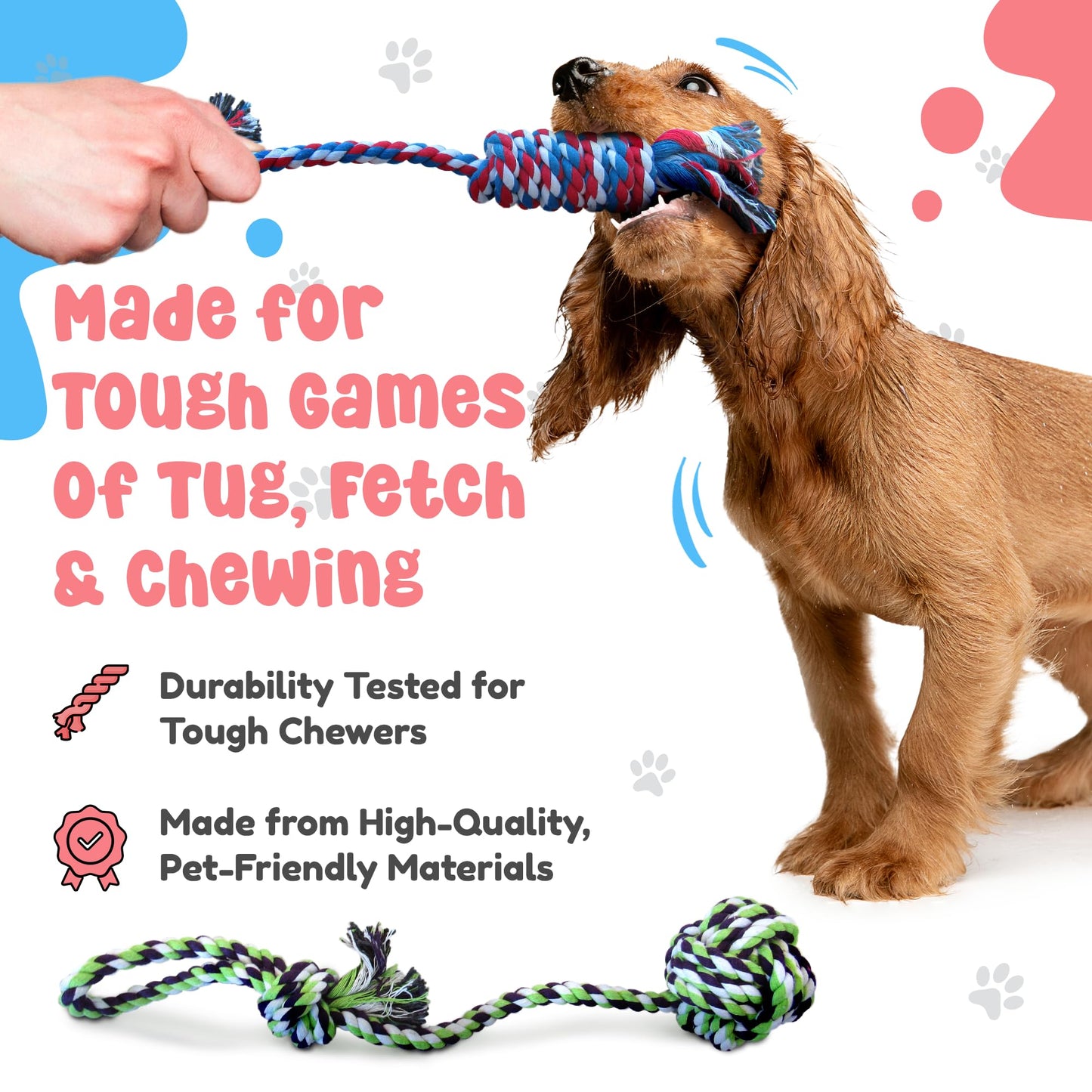 Juguetes de cuerda para perros pequeños y medianos – Beneficios de rescate de perros no profit – Juguetes para perros masticables para razas pequeñas y medianas – Juguetes de algodón para el aburrimiento
